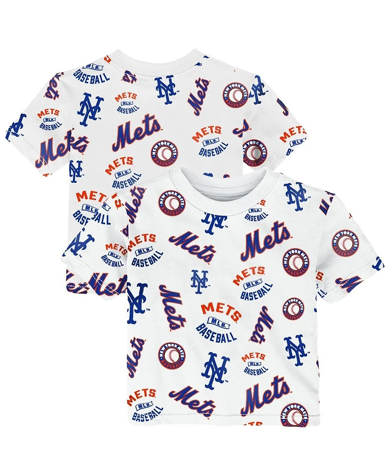 Outerstuff Toddler White New York Mets Run Down T-Shirt