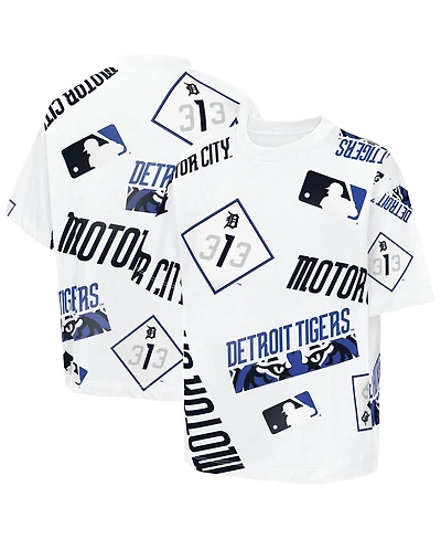 Outerstuff Big Boys and Girls White Detroit Tigers Circus Catch T-Shirt
