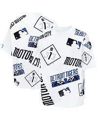 Outerstuff Big Boys and Girls White Detroit Tigers Circus Catch T-Shirt