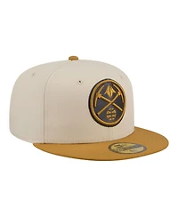 New Era Men's Cream/Tan Denver Nuggets Two-Tone Color Pack 59FIFTY Fitted Hat