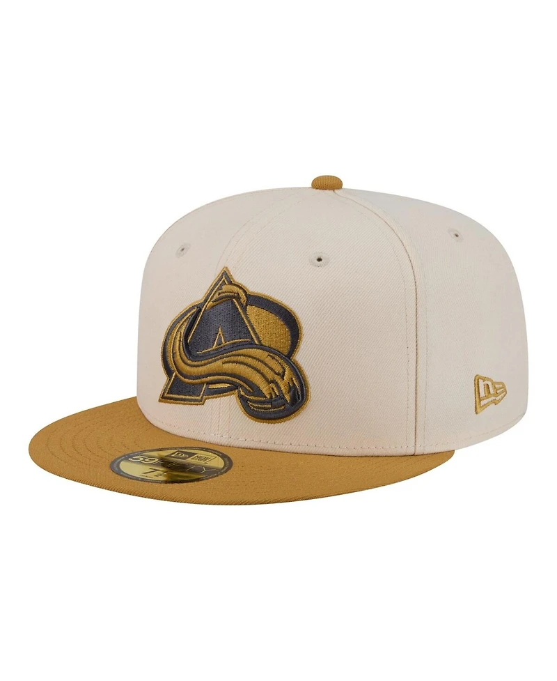 New Era Men's Cream/Tan Colorado Avalanche Colorpack Two-Tone 59FIFTY Fitted Hat