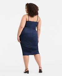 Emerald Sundae Trendy Plus Ruched Bodycon Midi Dress