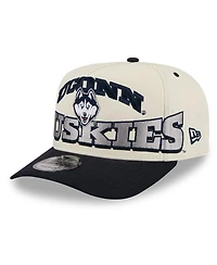 New Era Men's Cream/Navy UConn Huskies March Madness Historic Collection 9FIFTY A-Frame Snapback Hat