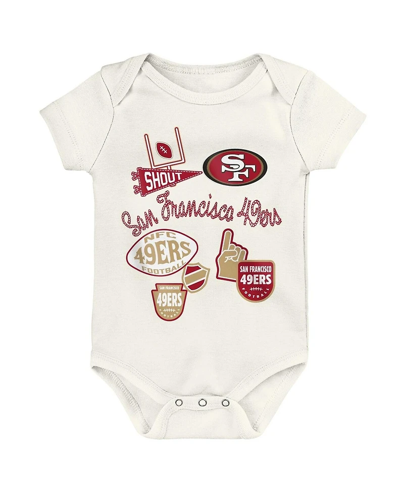 Outerstuff Baby Boys and Girls 3-Pack San Francisco 49ers Littlest Player Bodysuit Set