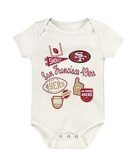 Outerstuff Baby Boys and Girls 3-Pack San Francisco 49ers Littlest Player Bodysuit Set