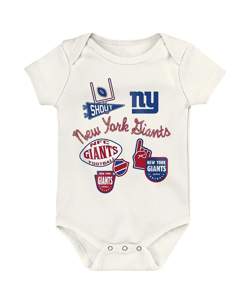 Outerstuff Baby Boys and Girls 3-Pack New York Giants Littlest Player Bodysuit Set