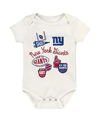 Outerstuff Baby Boys and Girls 3-Pack New York Giants Littlest Player Bodysuit Set