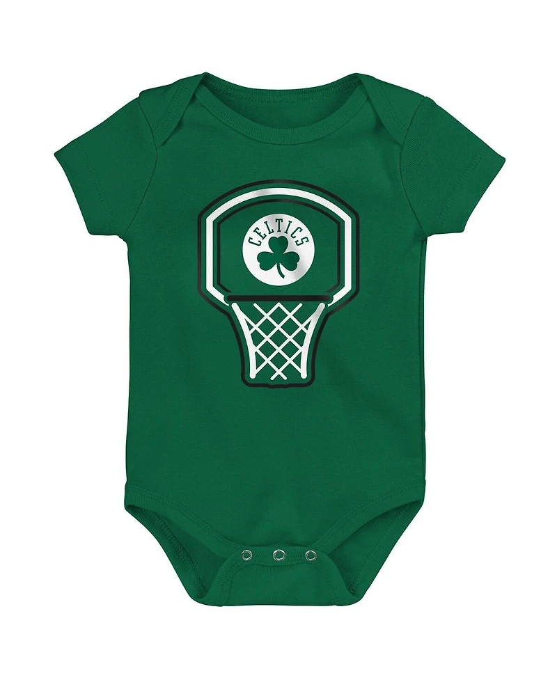 Outerstuff Baby Boys and Girls 3-Pack Boston Celtics Littlest Player Bodysuit Set