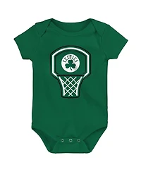 Outerstuff Baby Boys and Girls 3-Pack Boston Celtics Littlest Player Bodysuit Set
