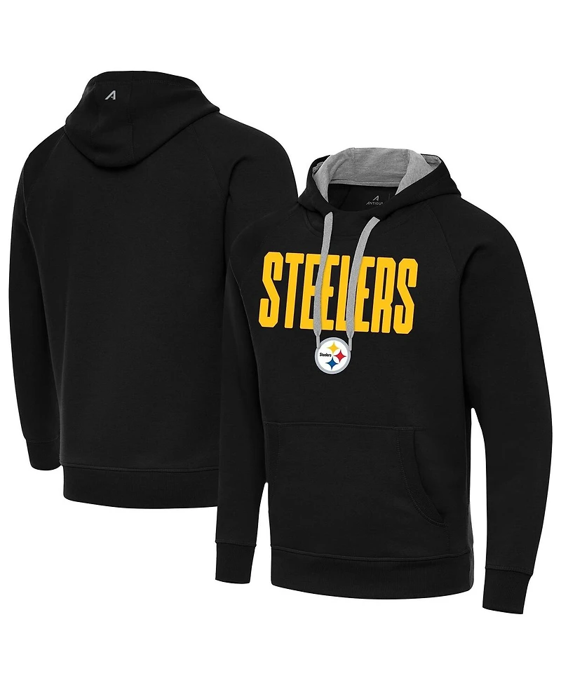 Antigua Men's Black Pittsburgh Steelers Victory Hoodie