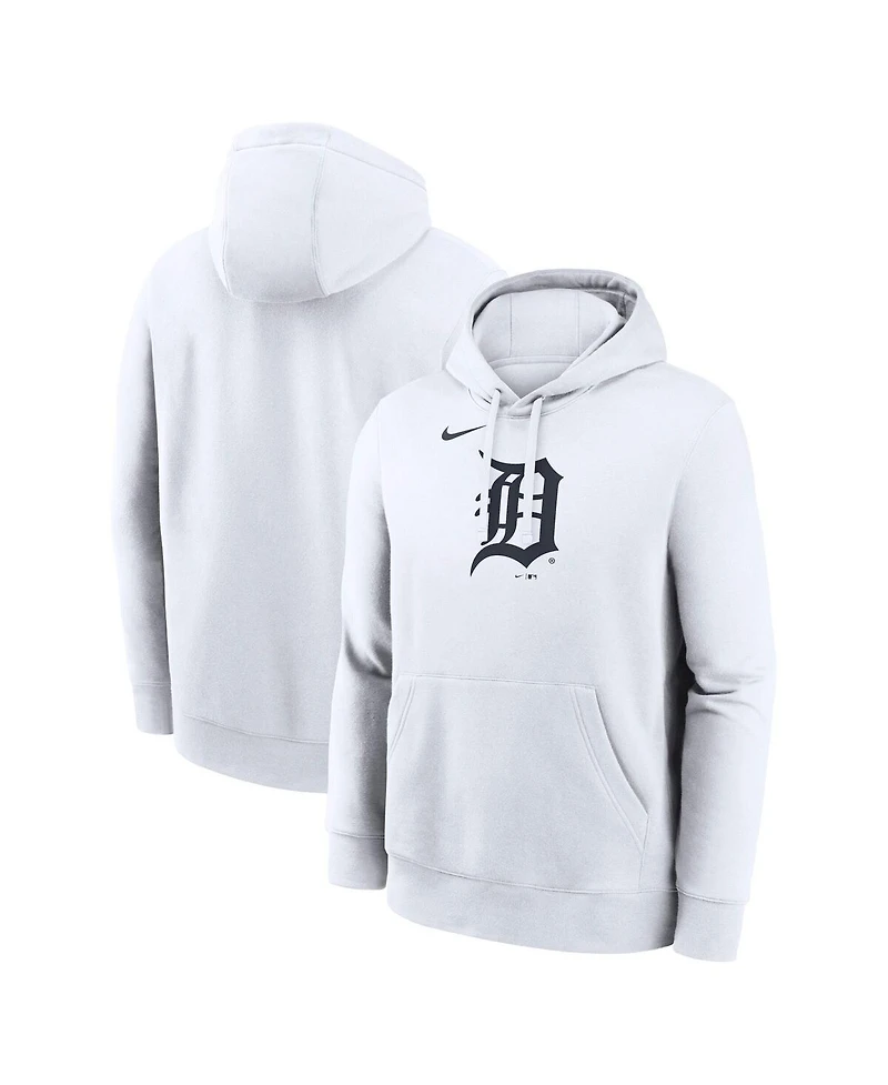 Nike Men's White Detroit Tigers Logo Club Hoodie