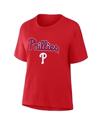 Fanatics Women's Red Philadelphia Phillies Lockup Legacy T-Shirt