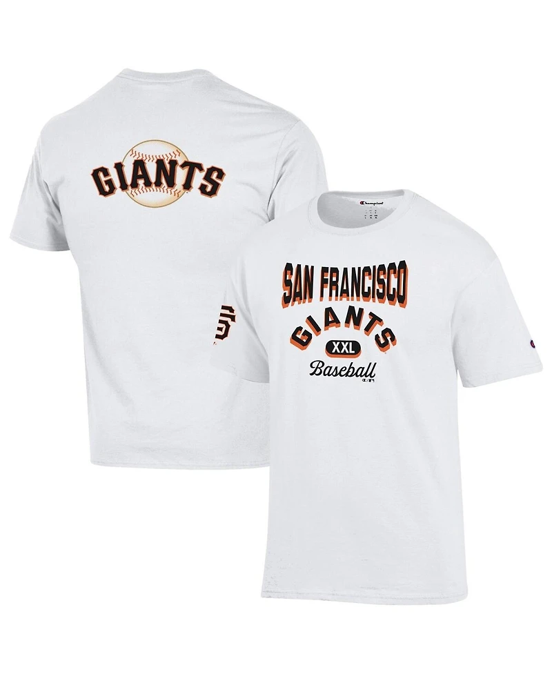 Champion Men's White San Francisco Giants 3-Hit Jersey T-Shirt