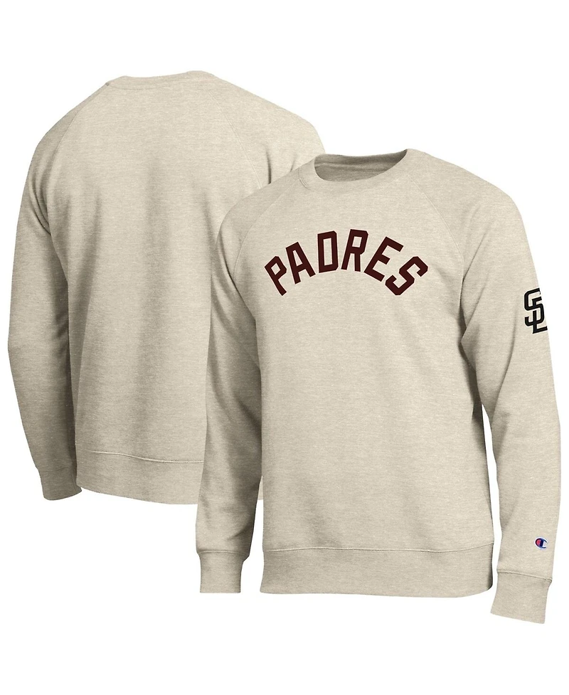 Champion Men's Oatmeal San Diego Padres All-Star Soft Felt Raglan Sweatshirt
