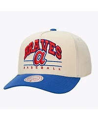 Mitchell & Ness Men's and Women's Cream Atlanta Braves Retro Arch Pro Pinch Snapback Hat