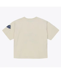 Mitchell & Ness Women's Cream New York Mets Cooperstown Yacht Rock Boxy Cropped T-Shirt