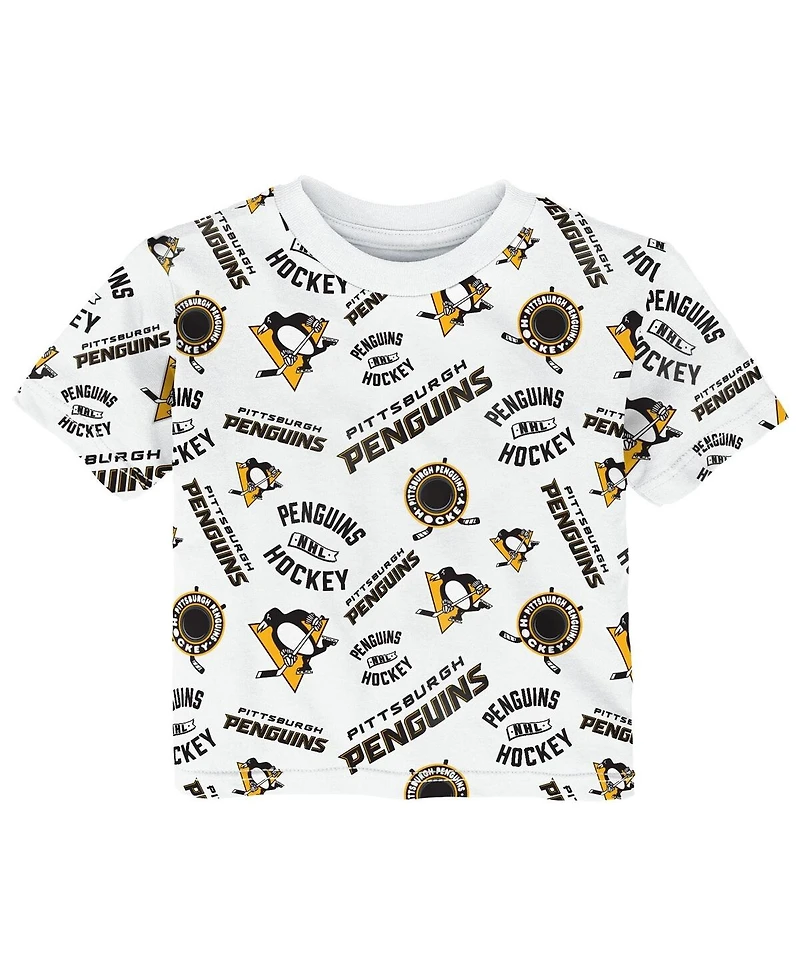 Outerstuff Toddler White Pittsburgh Penguins Run Down All-Over-Print T-Shirt