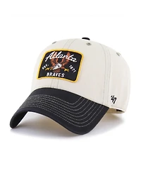 '47 Brand Men's Natural/Black Atlanta Braves Keepsake Collection Clean Up Adjustable Hat