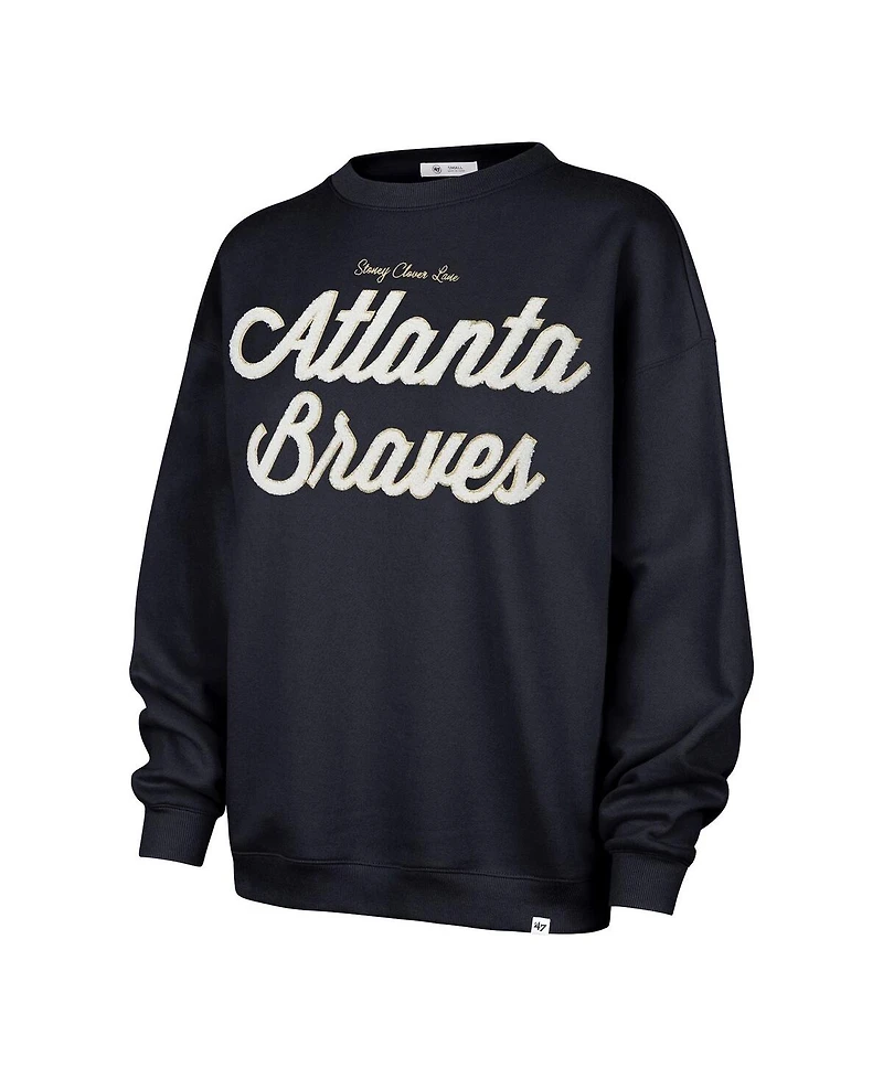 Stoney Clover Lane X '47 Brand Women's Navy Atlanta Braves Oversized Sweatshirt
