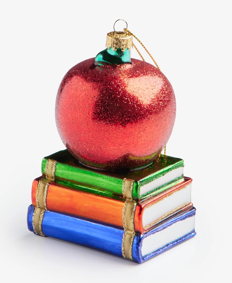 Holiday Lane Eclectic Charms Book and Apple Ornament, Macy's Exclusive