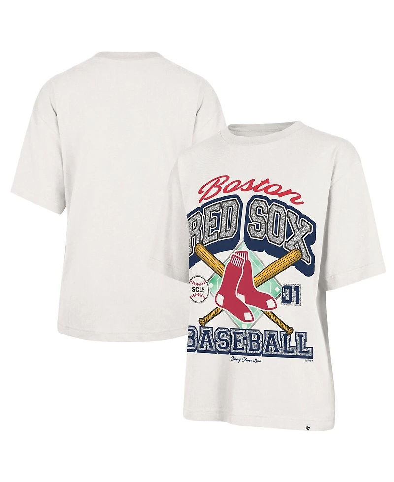 Stoney Clover Lane X '47 Brand Women's Sand Boston Red Sox Crossover Base Foundation T-Shirt
