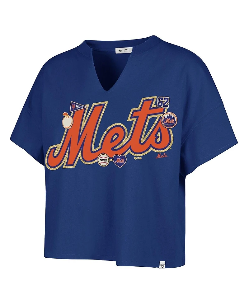 Stoney Clover Lane X '47 Brand Women's Royal New York Mets Oversized Notch Neck T-Shirt