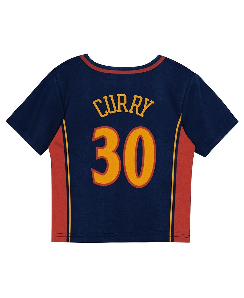 Mitchell & Ness Toddler 2-Piece Stephen Curry Navy Golden State Warriors Play by Place T-Shirt and Shorts Set