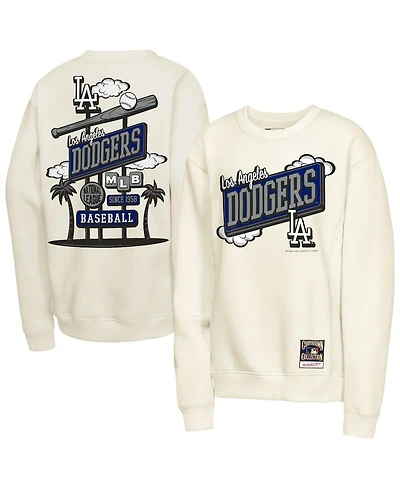 Mitchell & Ness Big Boys and Girls Natural Los Angeles Dodgers Retro Billboard Sweatshirt