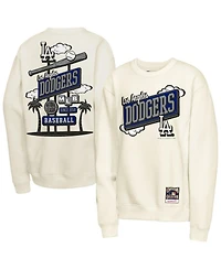 Mitchell & Ness Big Boys and Girls Natural Los Angeles Dodgers Retro Billboard Sweatshirt