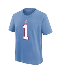 Nike Big Boys and Girls Cameron Ward Light Blue Tennessee Titans Name Number T-Shirt