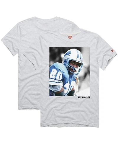Homage Men's and Women's Barry Sanders Ash Detroit Lions Pay Tri-Blend T-Shirt