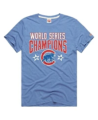 Homage Men's Light Blue Chicago Cubs Tri-Blend Hyperlocal T-Shirt
