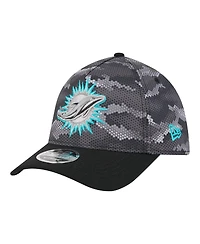 New Era Men's Black Miami Dolphins Camo A-Frame 39THIRTY Flex Hat