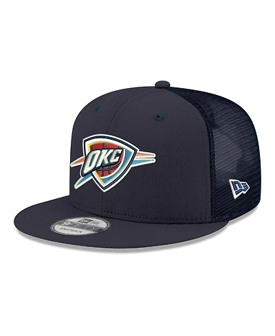 New Era Men's Navy Oklahoma City Thunder Core Logo Meshback 9FIFTY Snapback Hat