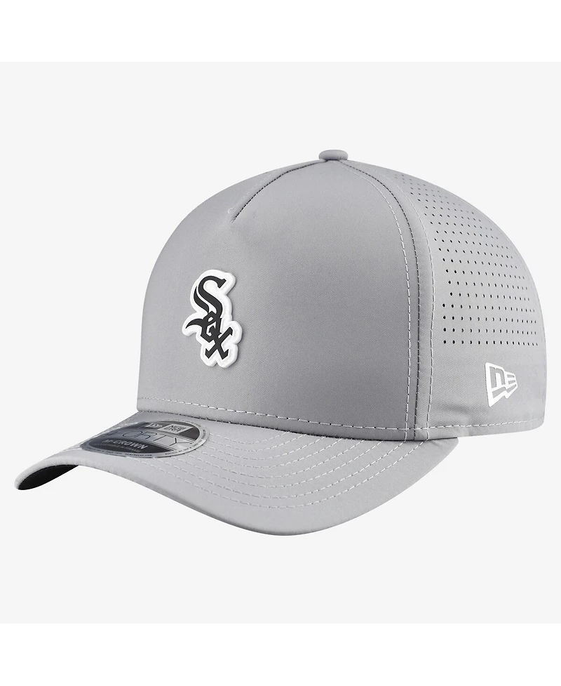 New Era Men's Gray Chicago White Sox Micro Logo 9FORTY M-Crown A-Frame Adjustable Hat