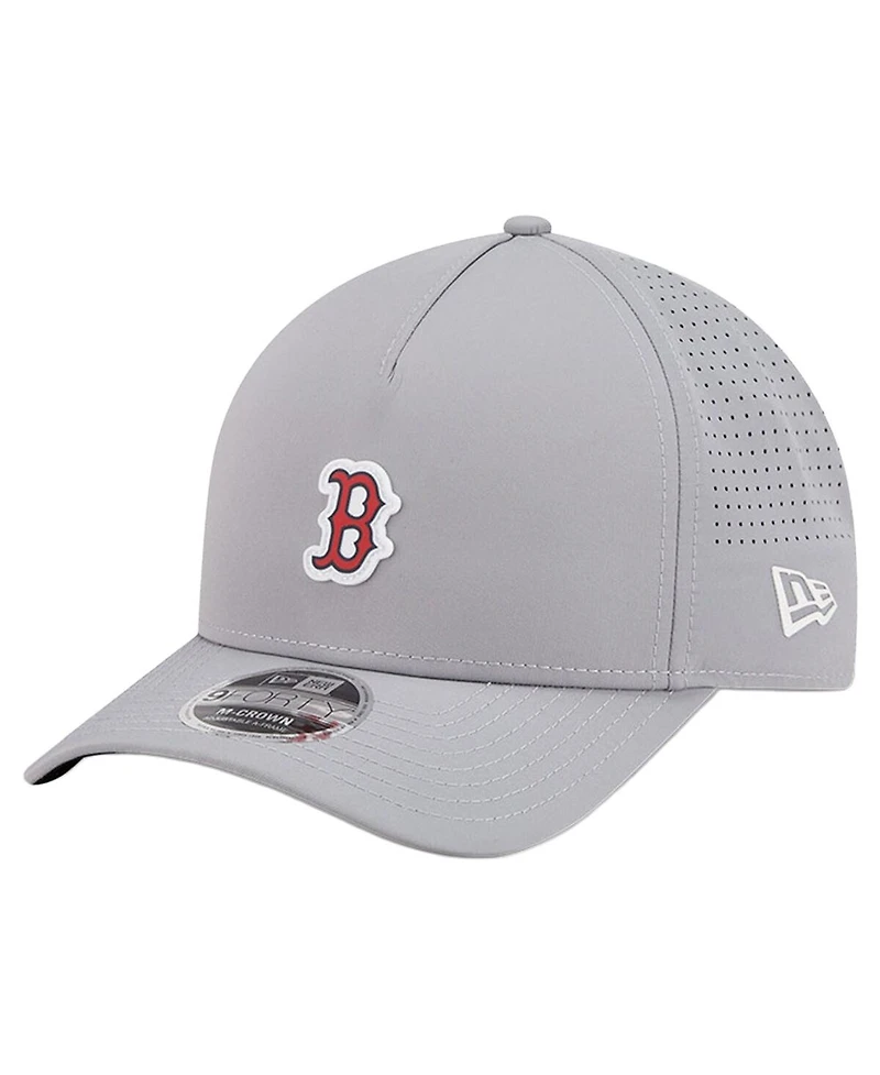 New Era Men's Gray Boston Red Sox Micro Logo 9FORTY M-Crown A-Frame Adjustable Hat