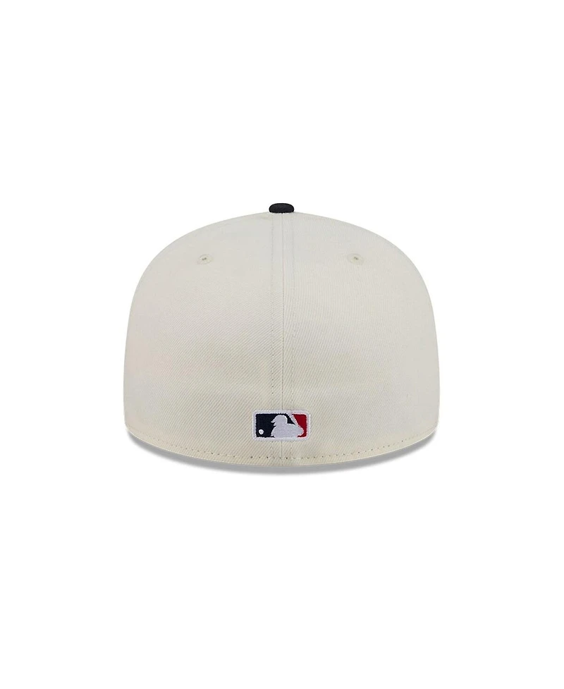 New Era Men's Cream/Navy Washington Nationals Bullpen Cart 59FIFTY Fitted Hat