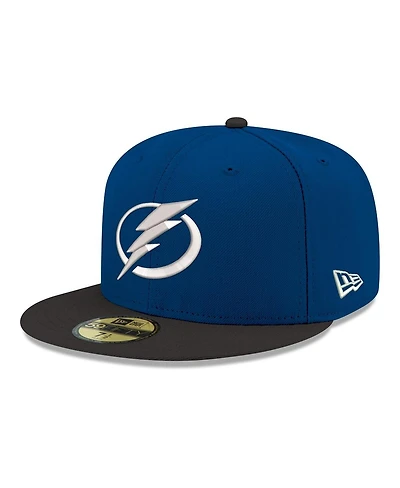 New Era Men's Blue Tampa Bay Lightning Core Logo Two-Tone 59FIFTY Fitted Hat