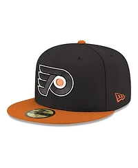 New Era Men's Black Philadelphia Flyers Core Logo Two-Tone 59FIFTY Fitted Hat