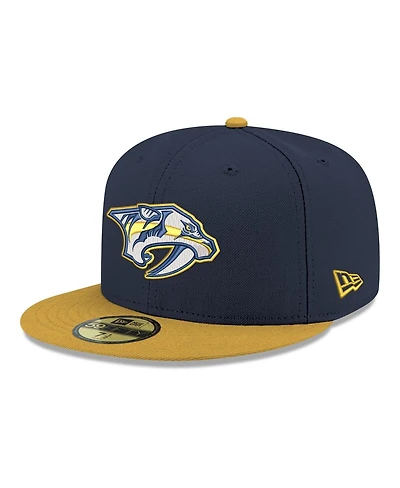 New Era Men's Navy Nashville Predators Core Logo Two-Tone 59FIFTY Fitted Hat