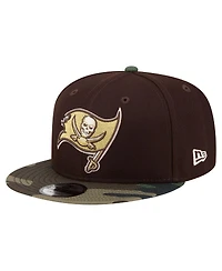 New Era Men's Dark Brown Tampa Bay Buccaneers Burnt Wood Camo 9FIFTY Snapback Hat