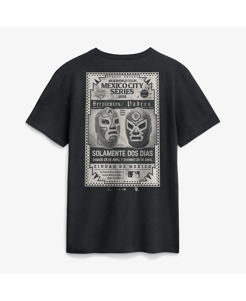 Nike Men's Black San Diego Padres vs. Arizona Diamondbacks Mlb World Tour: Mexico City Series Match Up T-Shirt