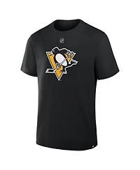 Fanatics Men's Stuart Skinner Black Pittsburgh Penguins Authentic Stack Name and Number T-Shirt