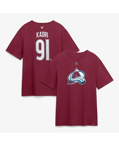 Fanatics Men's Nazem Kadri Burgundy Colorado Avalanche Authentic Stack Name and Number T-Shirt
