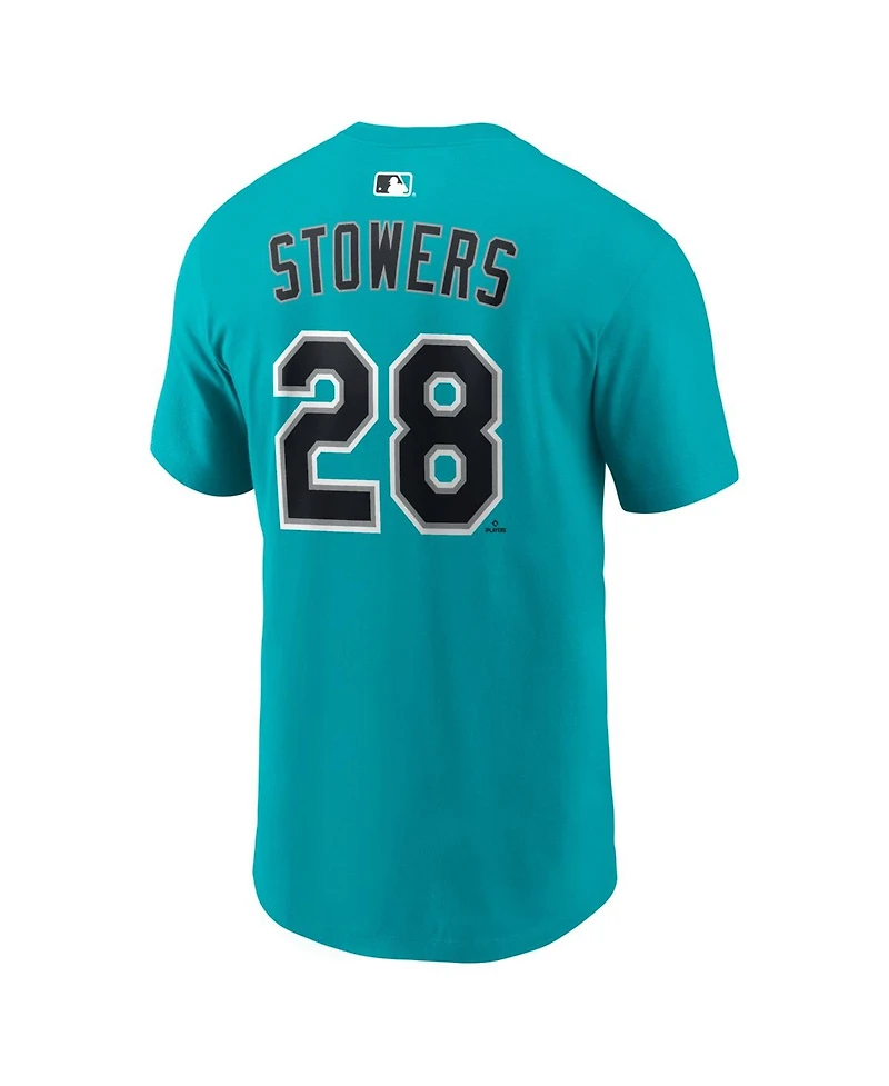 Nike Men's Kyle Stowers Teal Miami Marlins Alternate Name and Number T-Shirt