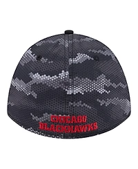 New Era Men's Black Chicago Blackhawks Zero Dark 39THIRTY Flex Hat