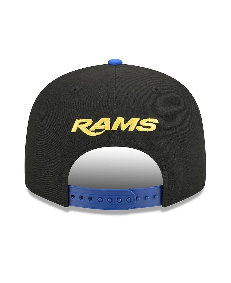 New Era Men's Black/Royal Los Angeles Rams 9FIFTY Snapback Hat