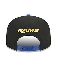 New Era Men's Black/Royal Los Angeles Rams 9FIFTY Snapback Hat