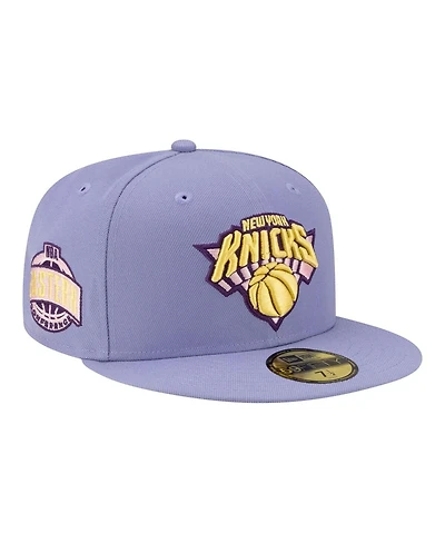 New Era Men's Lavender York Knicks Color Pack 59FIFTY Fitted Hat