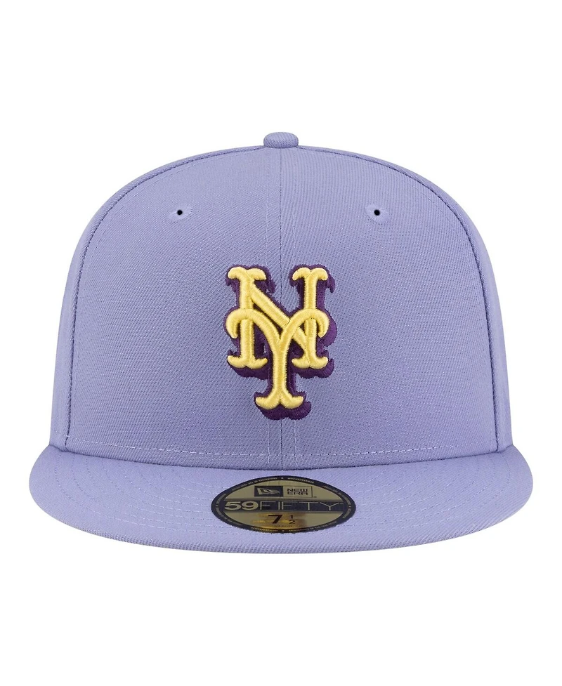 New Era Men's Light Purple York Mets Lavender Bloom 59FIFTY Fitted Hat